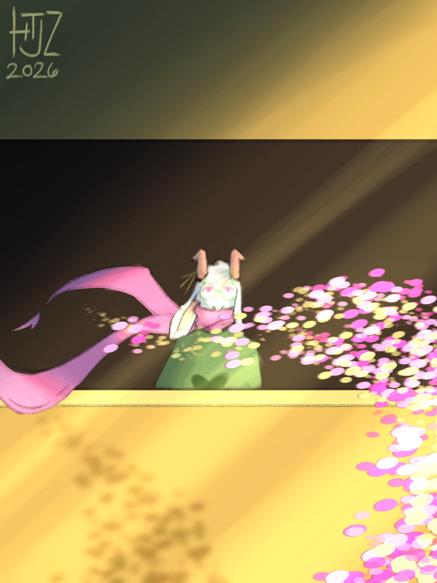accessory anthro clothed clothed_anthro clothed_male clothing eyewear glasses horn long_horn long_scarf looking_up male petals scarf shadow solo standing wearing_glasses valken_holmes deltarune undertale_(series) ralsei bovid caprine goat mammal 3:4 dated hi_res watermark