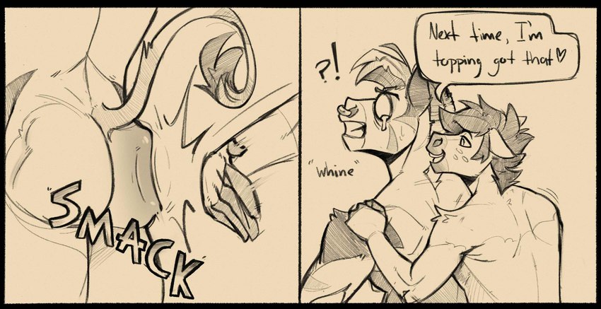 anthro butt_slap duo male male/male slap smack_(sound_effect) valthelewdtino jojo_the_horse sol_(solthezorse) equid equine horse hybrid mammal hi_res