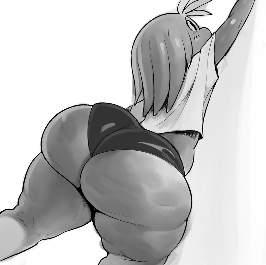 anthro big_butt black_clothing black_underwear bottom_heavy butt butt_focus clothed clothing femboy huge_butt panties reaching rear_view shirt simple_background skimpy solo teapot_(body_type) thick_thighs topwear underwear white_background white_clothing white_shirt white_topwear wide_hips sqoon jay_(sqoon) alien humanoid puwa 2024 digital_drawing_(artwork) digital_media_(artwork) hi_res monochrome portrait shaded three-quarter_portrait intersex_(lore)