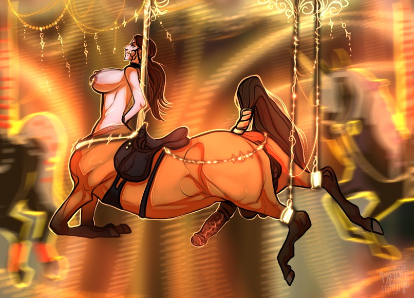 amusement_ride animal_genitalia animal_penis balls bdsm big_breasts big_penis bondage bound breasts bridle carousel carousel_horse carousel_pole equine_genitalia equine_penis erection fur genitals hair herm hooves intersex nipples nude penis pole pussy reins restraints saddle solo submissive tail prettynetting european_mythology greek_mythology mythology georgia_coverette centaur equid equid_taur equine horse humanoid_taur mammal mammal_taur mythological_creature taur digital_media_(artwork) hi_res