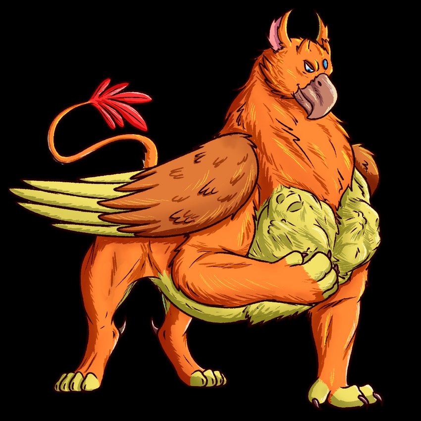 absorption_vore feral feral_pred looking_down male pectoral_vore quadruped solo unusual_vore vore thatgryphonguy mythology rep_(reporterr) avian gryphon mythological_avian mythological_creature 1:1 alpha_channel