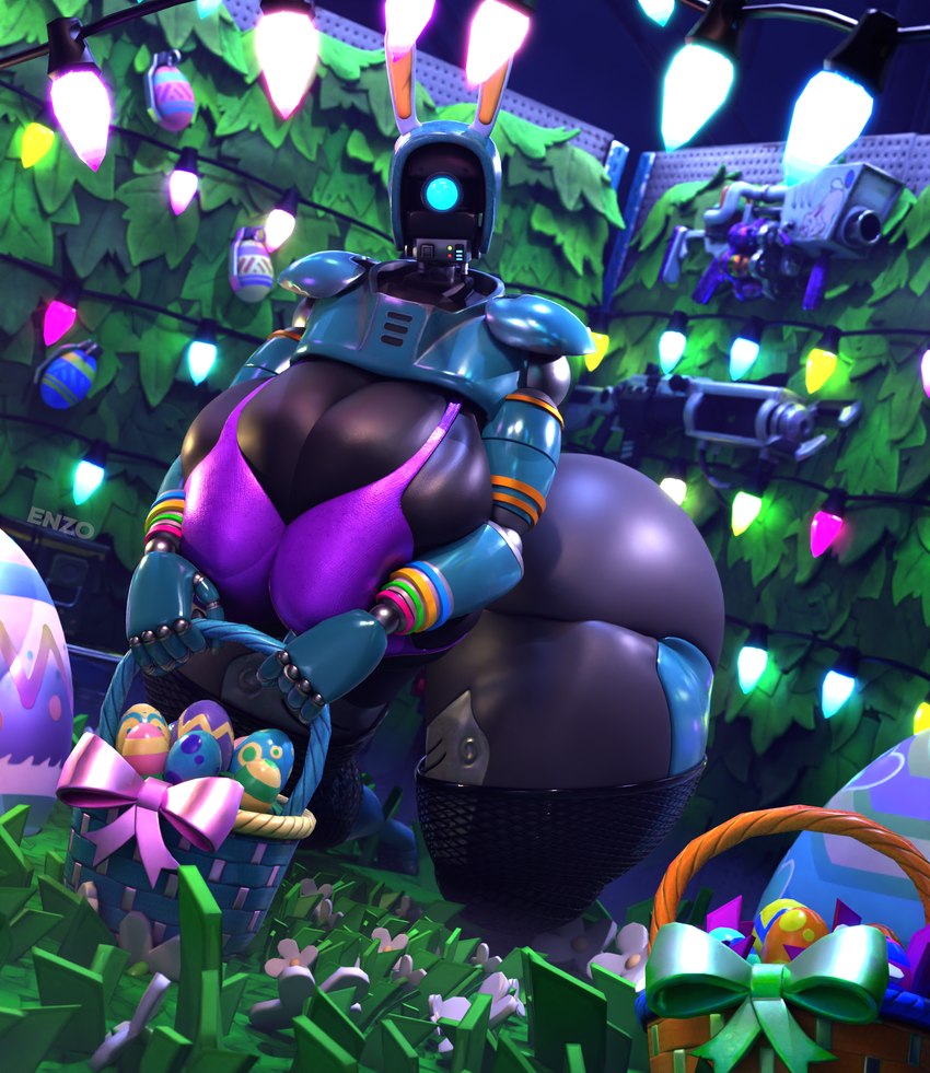 1_eye ammo_box basket big_breasts big_butt bow_ribbon bra bracelet breasts butt camera_eyes christmas_decorations christmas_lights clothing container easter_basket easter_egg easter_grass egg_launcher_(fortnite) explosives female flower glowing glowing_eyes grenade gun holidays huge_breasts huge_butt jewelry leaf looking_at_viewer machine metallic_body not_furry paneling pegboard plant ranged_weapon robo_ray_(fortnite) robot_eyes solo string_lights text thick_thighs topwear underwear weapon zapatron_(fortnite) bigdogenzo blender_cycles easter epic_games fortnite fortnite:_save_the_world ray_(fortnite) humanoid robot robot_humanoid 3d_(artwork) blender_(artwork) digital_media_(artwork) english_text hi_res