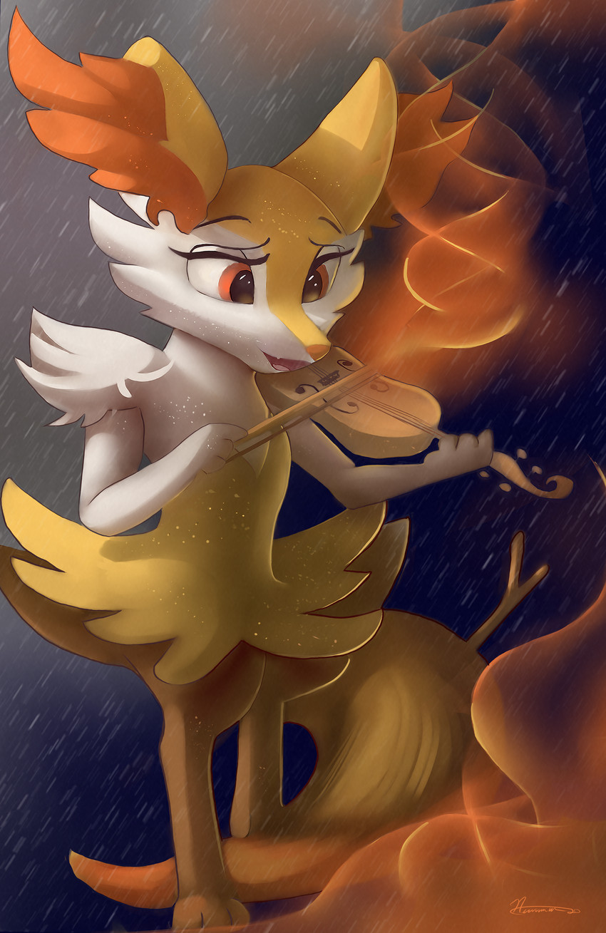 anthro eyebrows eyelashes female orange_eyes smile solo auroriia nintendo pokemon braixen generation_6_pokemon pokemon_(species) 2020 absurd_res digital_media_(artwork) hi_res