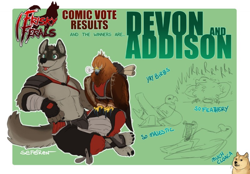 addison, devon, and doge (frisky ferals and etc) created by sefeiren