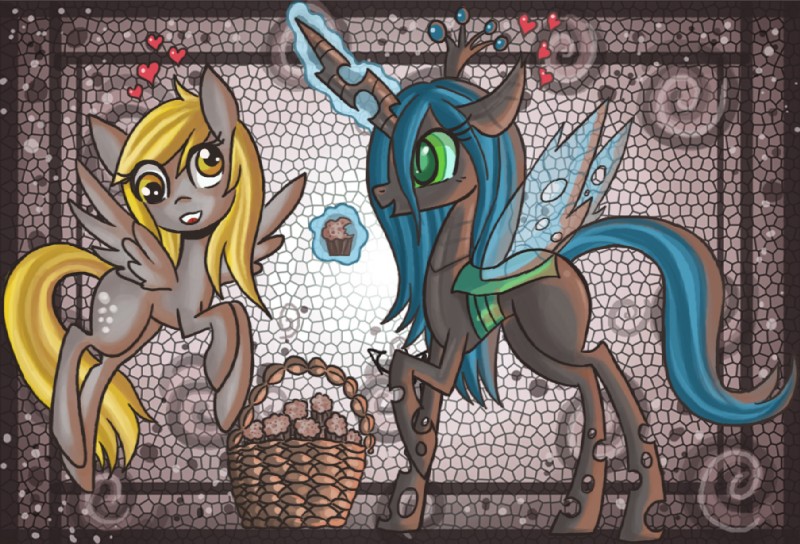 derpy hooves and queen chrysalis (friendship is magic and etc) created by raptor007