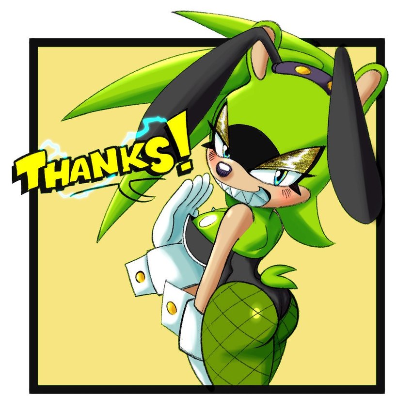 anthro breasts bunny_costume butt cleavage clothed clothing costume female looking_at_viewer solo arclithdraws maniacxvii third-party_edit idw_publishing sega sonic_the_hedgehog_(comics) sonic_the_hedgehog_(idw) sonic_the_hedgehog_(series) surge_the_tenrec afrosoricid mammal tenrec 1:1 color_edit colored