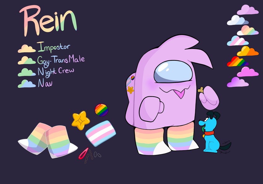 dog, fan character, gemini, impostor, and rein stockings (western zodiac and etc) created by demon ascended (artist)