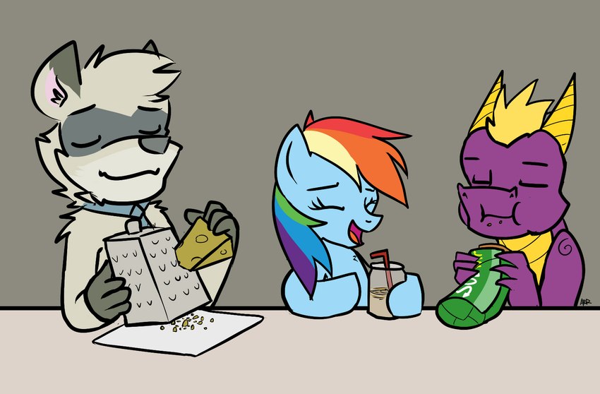 fender, rainbow dash, and spyro (the cheese grater image and etc) created by arrwulf