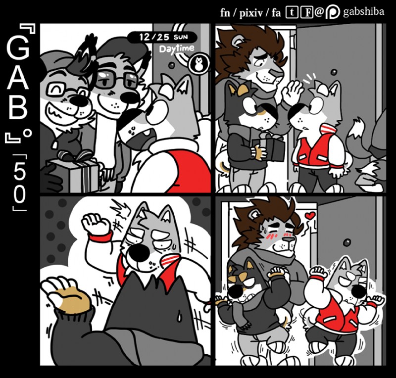 gab shiba, kuro, and rai (gab (comic)) created by gabshiba