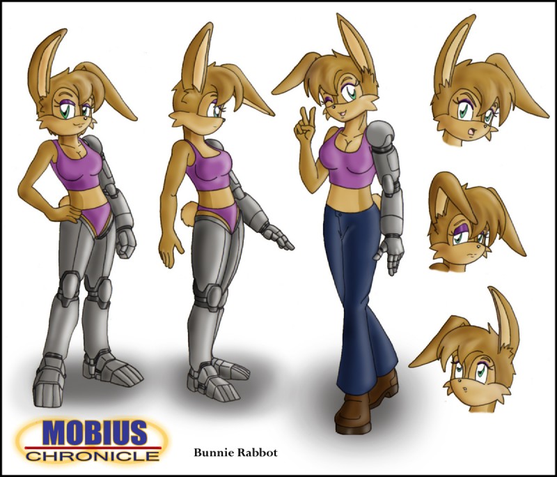 anthro cybernetics female green_eyes machine solo zeiram0034 zyote archie_comics sega sonic_the_hedgehog_(archie) sonic_the_hedgehog_(comics) sonic_the_hedgehog_(series) bunnie_rabbot cyborg lagomorph leporid mammal rabbit model_sheet