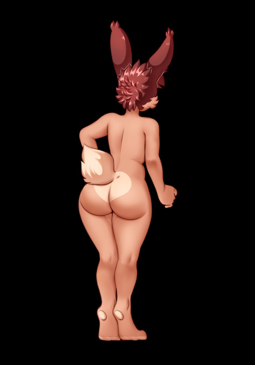 anthro big_butt brown_body brown_fur brown_hair butt butt_heart digitigrade femboy fur hair male nude pear-shaped_figure simple_background slightly_chubby slightly_chubby_male solo tail thick_thighs transparent_background wide_hips kenoxpictures glass_(oc) lagomorph leporid mammal rabbit absurd_res alpha_channel digital_media_(artwork) hi_res