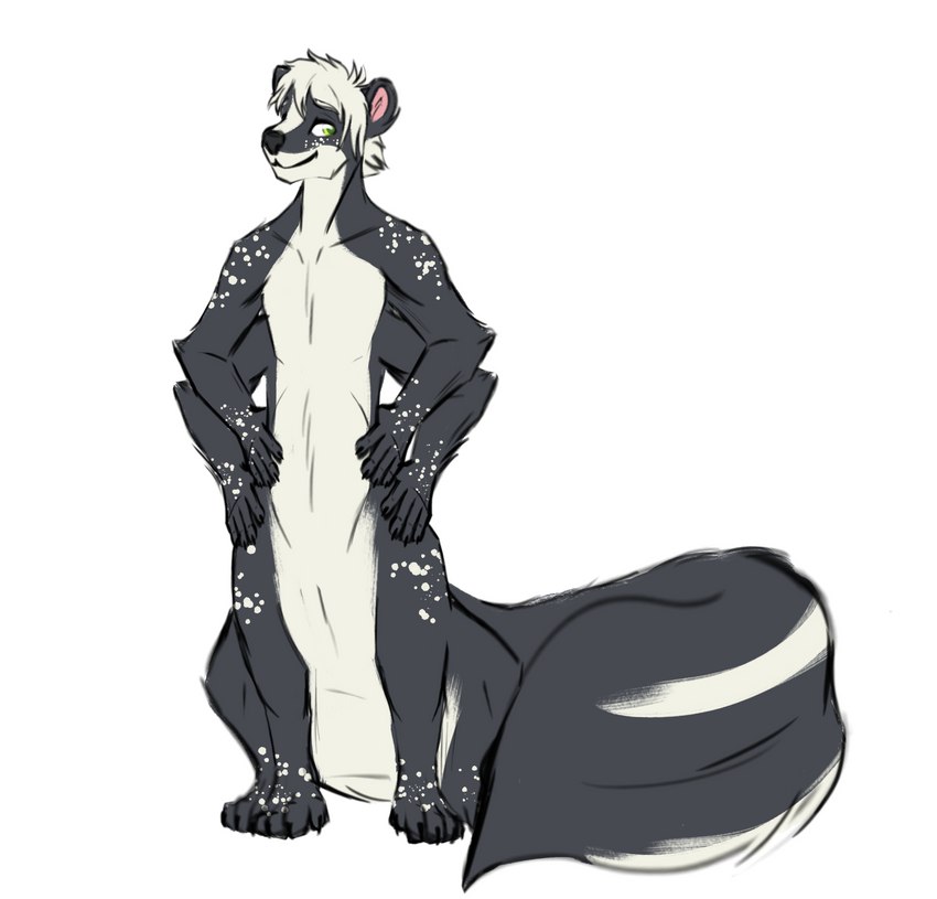 4_arms big_tail looking_at_viewer male multi_arm multi_limb multifur multifurry paws smile smiling_at_viewer solo tail juniper_skunktaur mammal mammal_taur mephitid mephitid_taur skunk skunk_taur taur hi_res