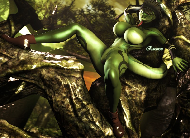 anthro breasts claws feet female fingers glowing grabbing happy lips mostly_nude nipples non-mammal_breasts non-mammal_nipples solo suggestive_posing razorsz petruz_(copyright) snake_(petruz) reptile scalie snake 2018 3d_(artwork) digital_media_(artwork) hi_res source_filmmaker_(artwork)