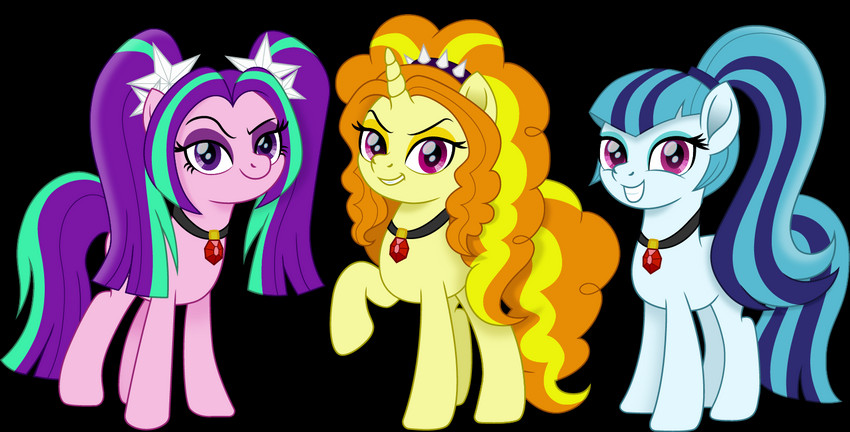 adagio dazzle, aria blaze, and sonata dusk (equestria girls and etc) created by silvermapwolf (artist)