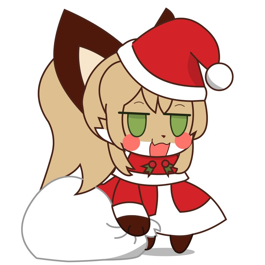 anthro brown_body brown_fur clothing costume dipstick_tail female female_anthro fur gloves_(marking) green_eyes hair holidays leg_markings markings red_clothing santa_costume simple_background socks_(marking) solo standing tail tail_markings white_body white_fur conditional_dnp sodanalan1998 christmas padoru averi_(fiddleafox) canid canine fox mammal red_fox true_fox 1:1 absurd_res hi_res