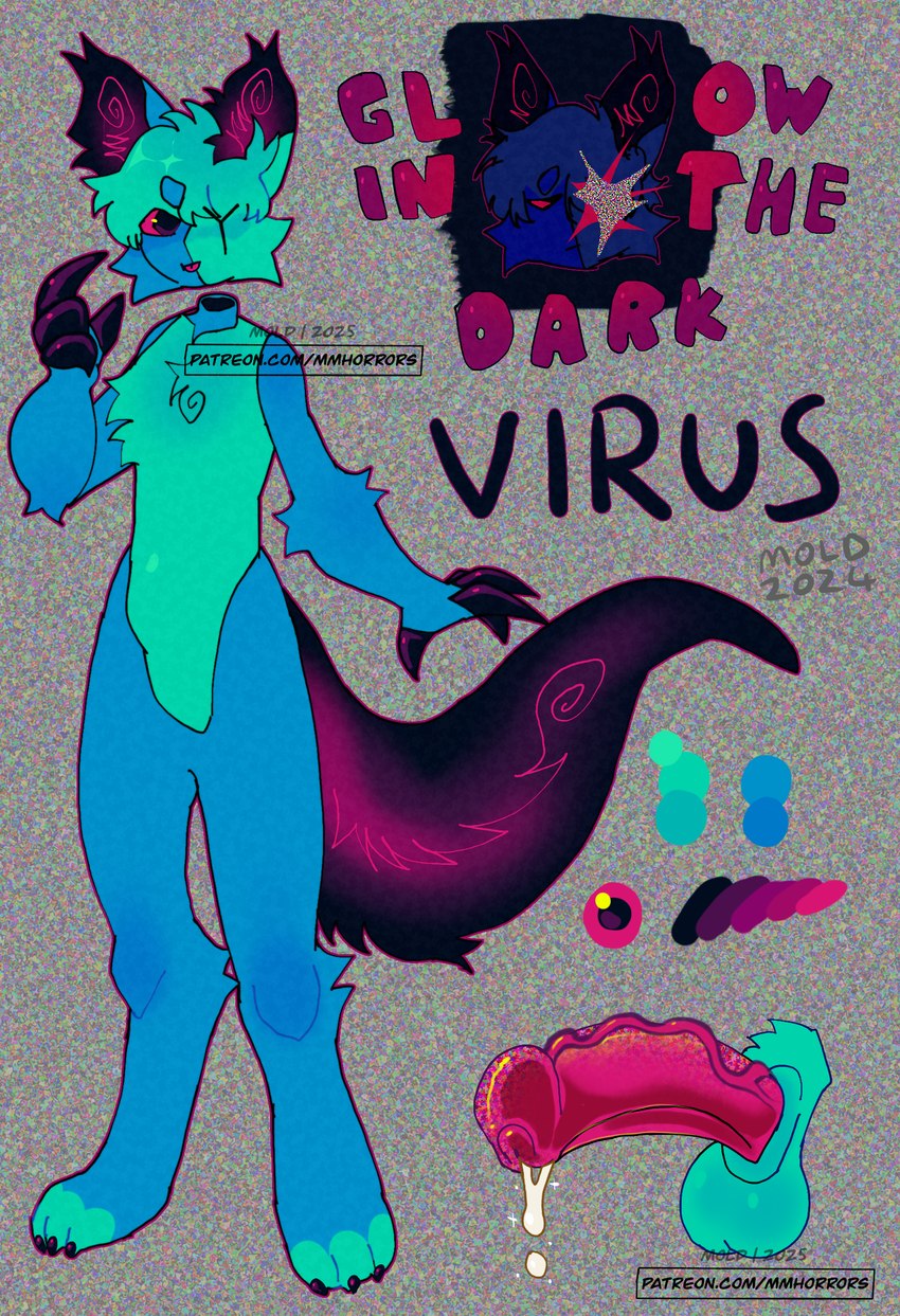 anthro balls bodily_fluids claws cum cum_drip dripping genital_fluids genitals male nude penis solo tail tongue tongue_out vein veiny_penis mmhorrors european_mythology irish_mythology mythology virus_(mmhorrors) dullahan absurd_res hi_res model_sheet