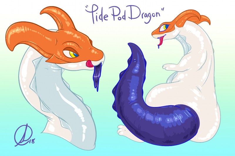 ambiguous_gender blue_eyes bodily_fluids detergent detergent_pod glistening heterochromia horn licking licking_lips looking_back saliva self_lick slightly_chubby soap solo text tongue tongue_out wide_hips yellow_eyes gravewalker mythology tide_(brand) tide_pod animate_inanimate dragon mythological_creature mythological_scalie scalie 2018 english_text hi_res multiple_images