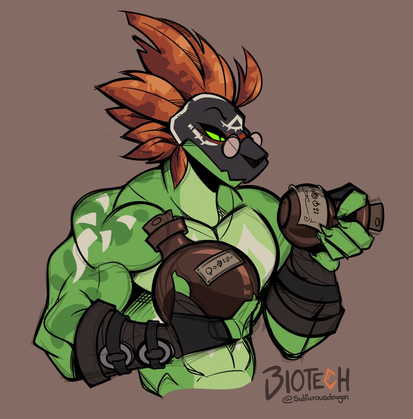 abs anthro arm_tattoo big_muscles black_clothing black_fingerless_gloves black_gloves black_handwear black_mask bottle chest_tattoo claws clothing container cork corked_bottle eyebrows eyelashes eyewear finger_claws fingerless_gloves fingers front_view glasses gloves green_body grey_background handwear holding_bottle holding_container holding_object holding_potion male mostly_nude muscular muscular_anthro muscular_male navel pecs potion pupils reading round_glasses simple_background snout solo tattoo three-quarter_view tribal wearing_glasses yellow_sclera phosphoruscrow lizard reptile scalie 2024 digital_media_(artwork) half-length_portrait hi_res portrait shaded signature