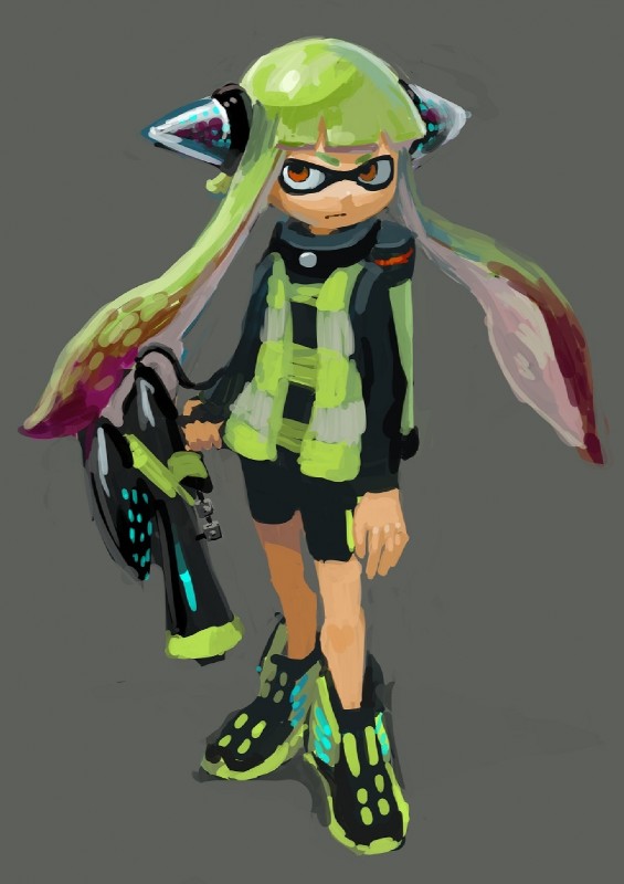 clothing electronics female green_hair hair headphones hero_shot mask pseudo_hair solo splattershot suction_cup tentacle_hair tentacles toy toy_gun water_gun weapon ga6785 nintendo splatoon agent_3_(splatoon) animal_humanoid cephalopod cephalopod_humanoid humanoid inkling marine marine_humanoid mollusk mollusk_humanoid hi_res