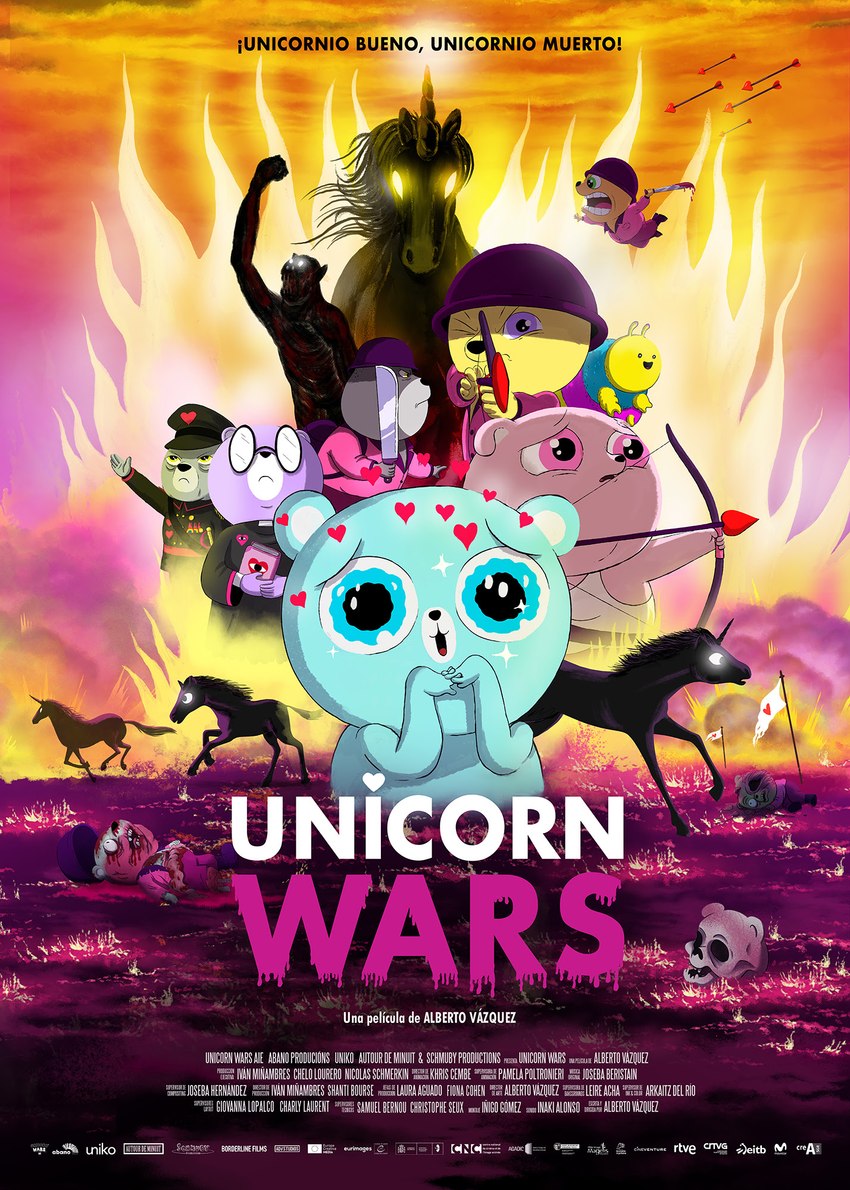 sonrisas, azulin, gordi, maria, padre, and etc (unicorn wars and etc) created by alberto vazquez