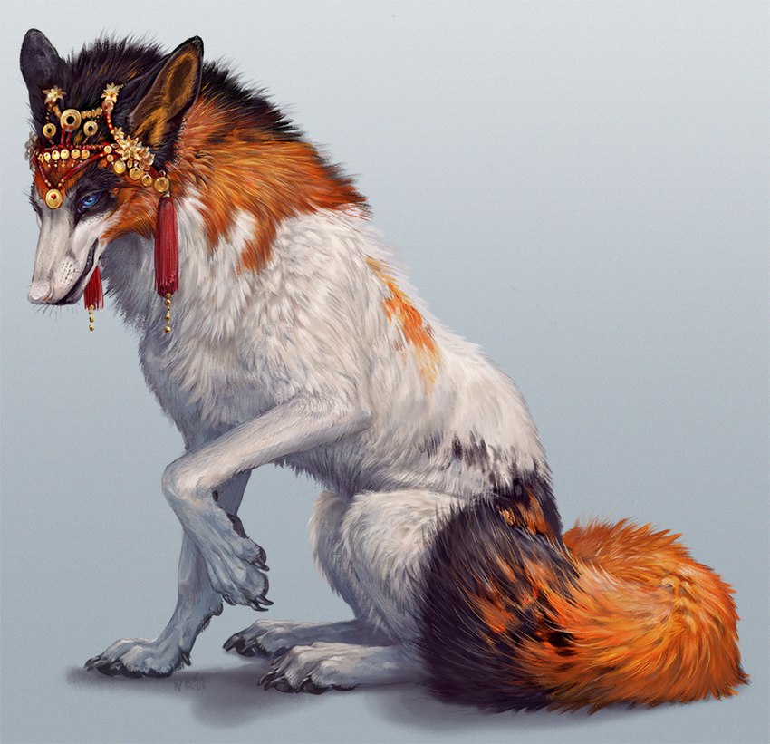 4_toes ambiguous_gender black_body black_fur blue_eyes calico_pattern claws feet feral fur mottled orange_body orange_fur patch_(marking) paws piebald simple_background smile solo tail toes white_body white_fur white_nose nukerooster canid canine mammal 2022 digital_media_(artwork) digital_painting_(artwork)