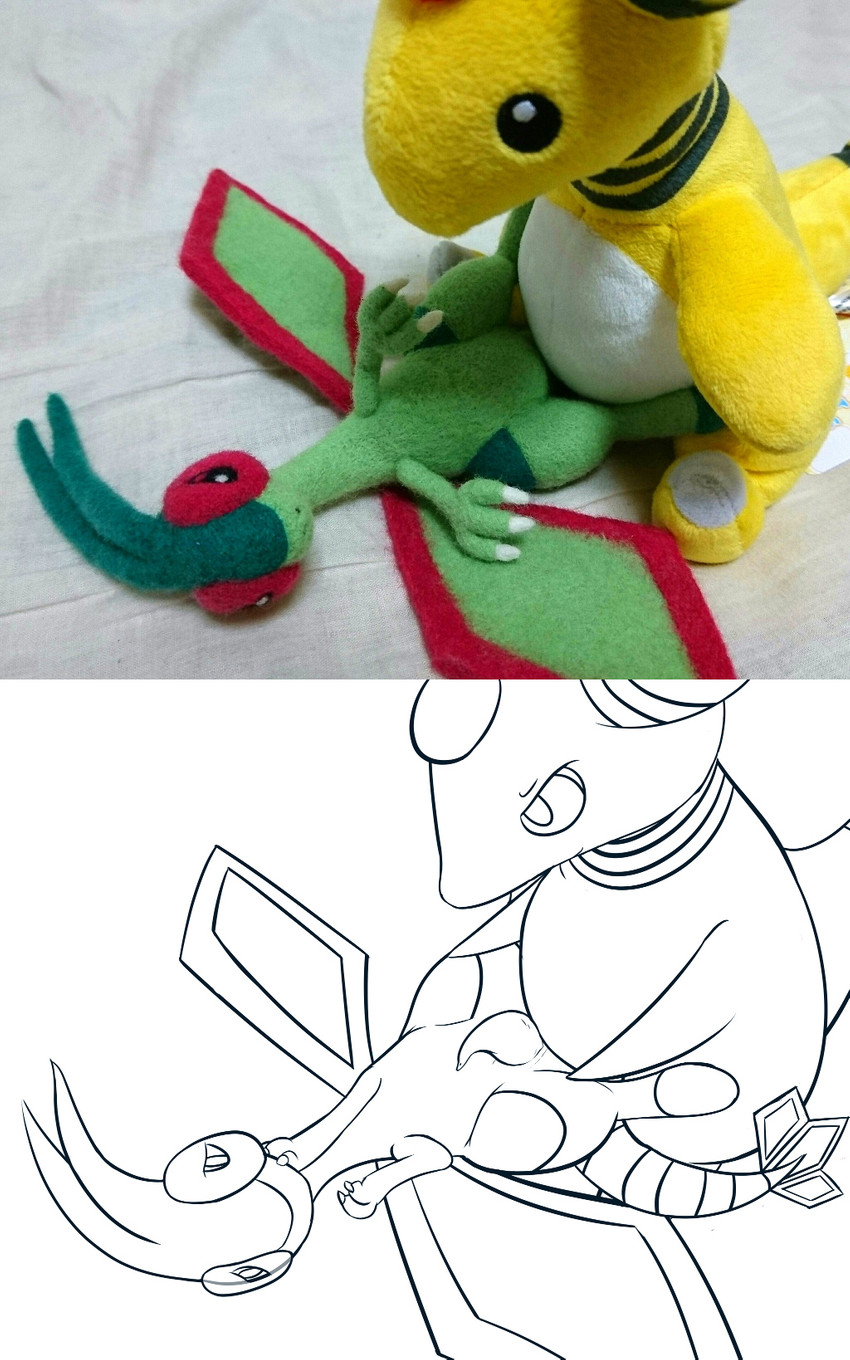 anal anal_penetration duo erection feral feral_on_feral genitals lying male male/male male_penetrated male_penetrating male_penetrating_male nude on_back penetration penis photo plushie sex tapering_penis wings ferret_cyan nintendo pokemon ampharos flygon generation_2_pokemon generation_3_pokemon pokemon_(species) hi_res monochrome