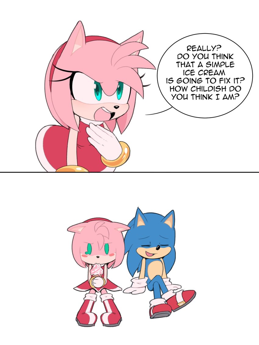 amy rose and sonic the hedgehog (sonic the hedgehog (series) and etc) created by toonsite