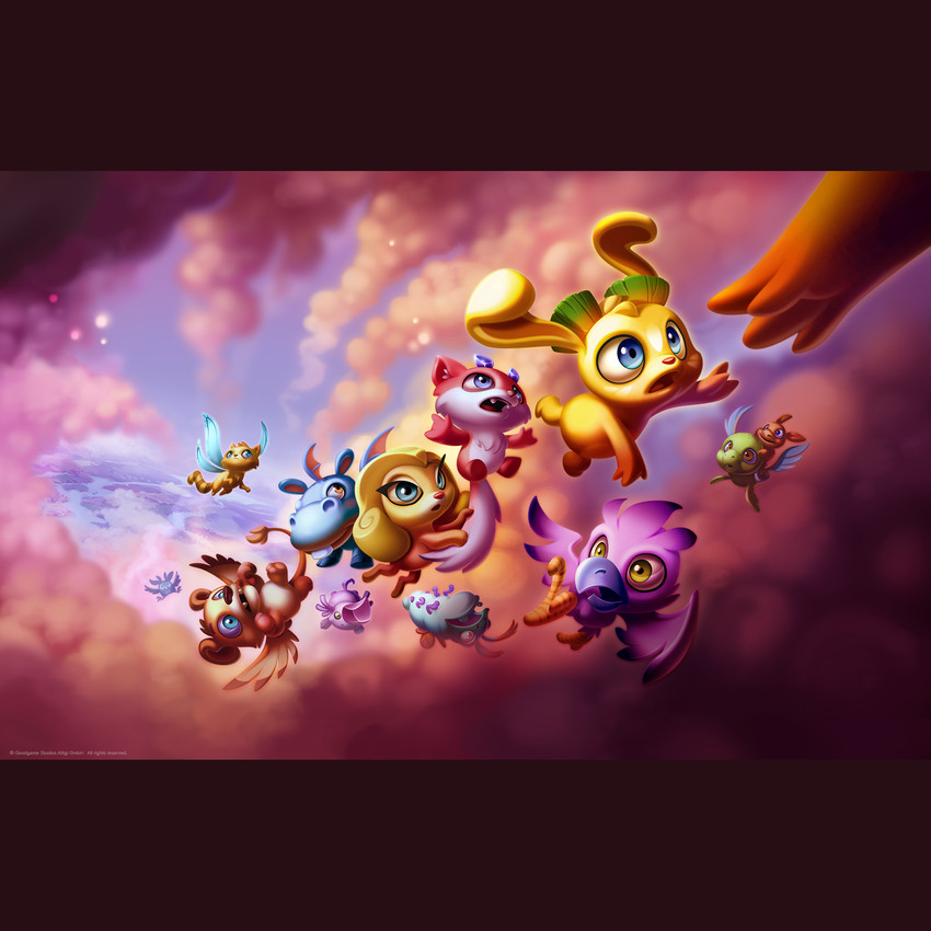 ambiguous_gender anthro beak blonde_hair blue_eyes cloud damn_border feathers feet female feral flying green_body hair long_ears lying male on_back orange_body purple_body purple_eyes purple_feathers red_eyes riding_on_back shell sky skyscape stump_horn tail talons toes wings yellow_body yellow_eyes eric_reimer_(artist) a_little_lost_(goodgame) goodgame_studios iranian_mythology middle_eastern_mythology mythology bruco_(a_little_lost) chomper_(a_little_lost) flux_(a_little_lost) milo_(a_little_lost) sparky_(a_little_lost) twiggs_(a_little_lost) vegas_(a_little_lost) arthropod avian bird felid hippopotamid insect lagomorph larva little_(species) mammal manticore reptile scalie sea_turtle turtle unknown_species 1:1 character_request digital_media_(artwork) hi_res