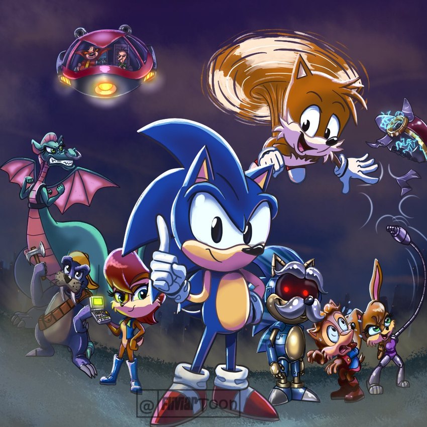 snively robotnik, dulcy, sonic the hedgehog, antoine depardieu, rotor the walrus, and etc (sonic the hedgehog (archie) and etc) created by fliviartoon