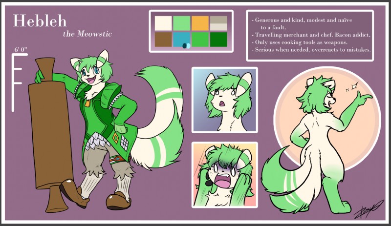 anthro border clothed clothing fur grey_border hair looking_at_viewer male open_mouth simple_background smile solo text nintendo pokemon chives_(hebleh) fan_character felid feline generation_6_pokemon mammal meowstic pokemon_(species) 2018 digital_media_(artwork) english_text hi_res