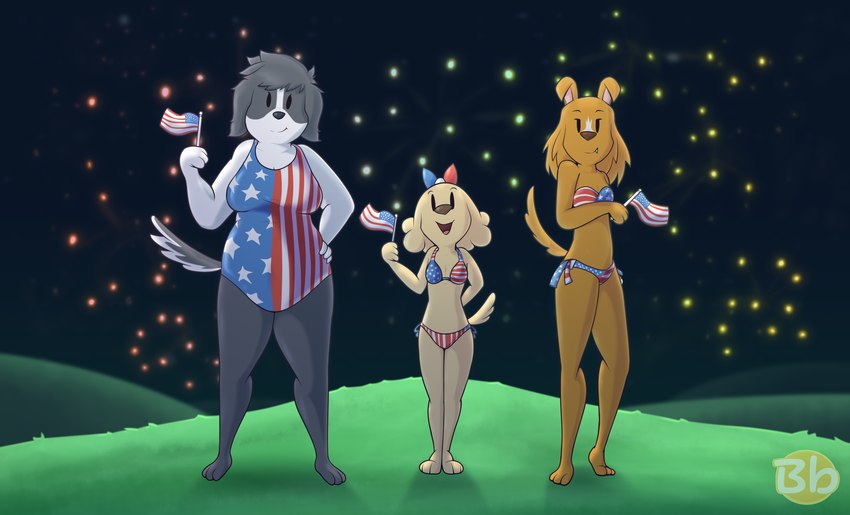 anne kennel, collie pitcher, and debruff sampson (pups of liberty and etc) created by bingbingo (artist)