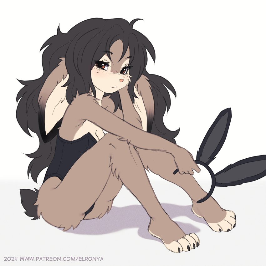 anthro breasts clothing costume fake_ears female freckles hair ironic_fake_ears leotard long_hair short_tail solo strapless_clothing strapless_leotard tail elronya fan_character ronya suvi_(elronya) lagomorph leporid mammal rabbit 1:1 hi_res