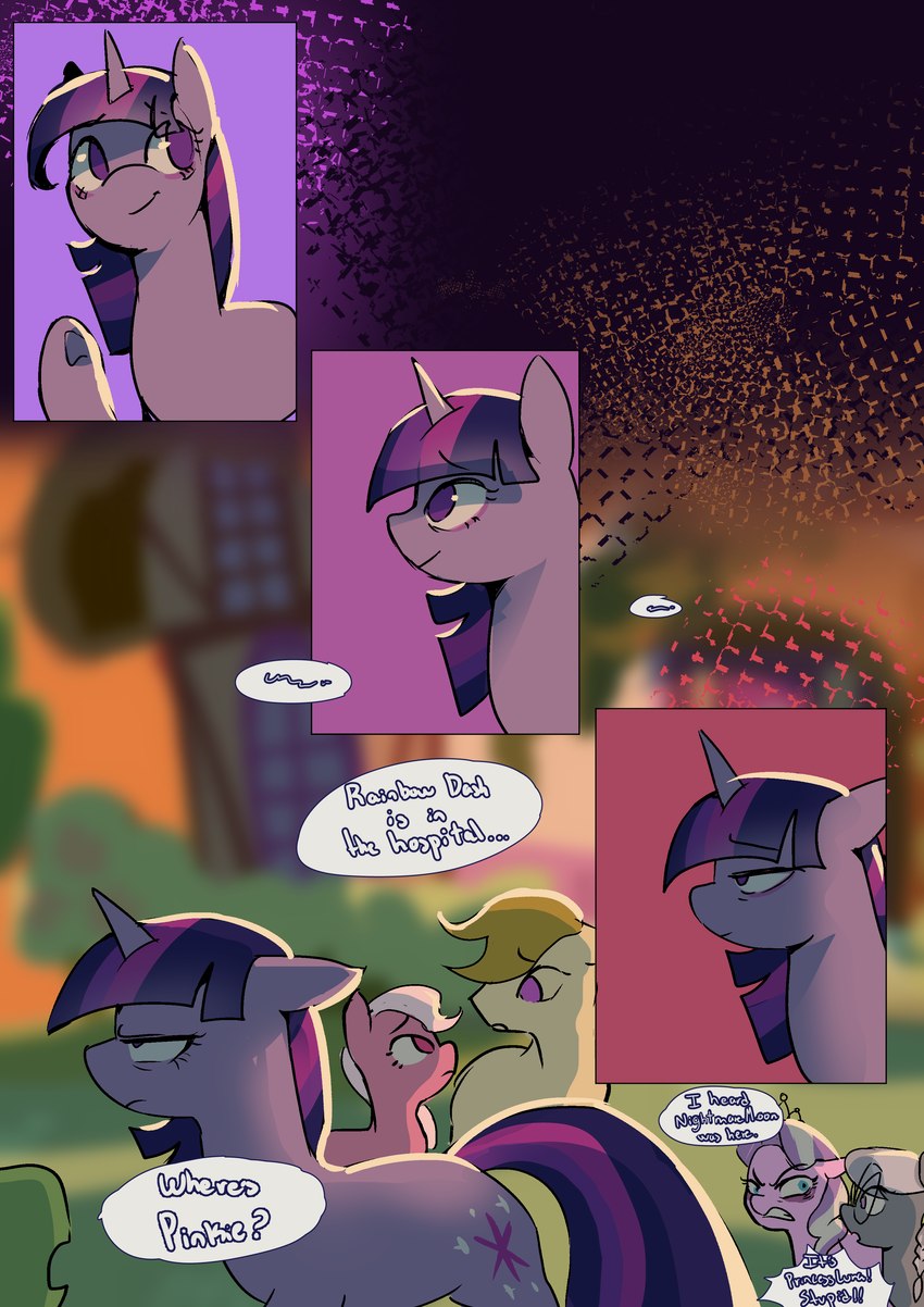 dialogue female feral frustrated fur group hair horn lidded_eyes male purple_body purple_eyes purple_fur purple_hair solo_focus text tired sinful_pie friendship_is_magic hasbro my_little_pony mythology diamond_tiara_(mlp) silver_spoon_(mlp) twilight_sparkle_(mlp) equid equine horse mammal mythological_creature mythological_equine pony unicorn absurd_res english_text hi_res