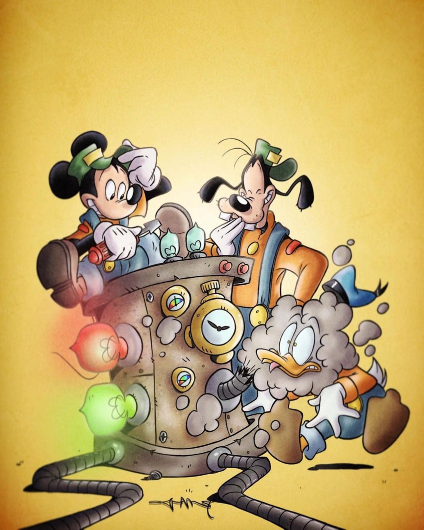 donald duck, goofy, and mickey mouse (disney) created by ossadipesce