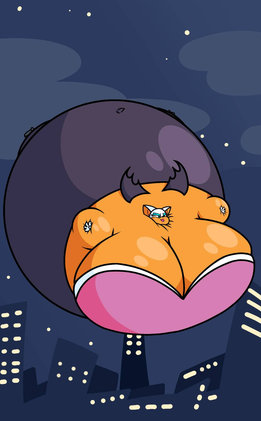 air_inflation annoyed anthro armor bat_wings belly belly_expansion big_belly big_breasts black_bodysuit black_clothing black_skinsuit black_tail black_wings blue_eyeshadow body_inflation bodysuit breast_expansion breastplate breasts city city_background clothing expansion eyelashes eyeshadow female floating footwear gloves handwear huge_belly huge_breasts hyper hyper_belly hyper_breasts hyper_inflation immobile inflation lips makeup membrane_(anatomy) membranous_wings night pink_breastplate pink_lips puffed_cheeks scut_tail shoes short_tail skinsuit solo spherical_inflation tail tan_body tan_inner_ear teal_eyes tight_clothing white_clothing white_ears white_gloves white_handwear wings notoriousthicc sega sonic_the_hedgehog_(series) rouge_the_bat bat mammal 2022 cel_shading colored digital_media_(artwork) hi_res shaded