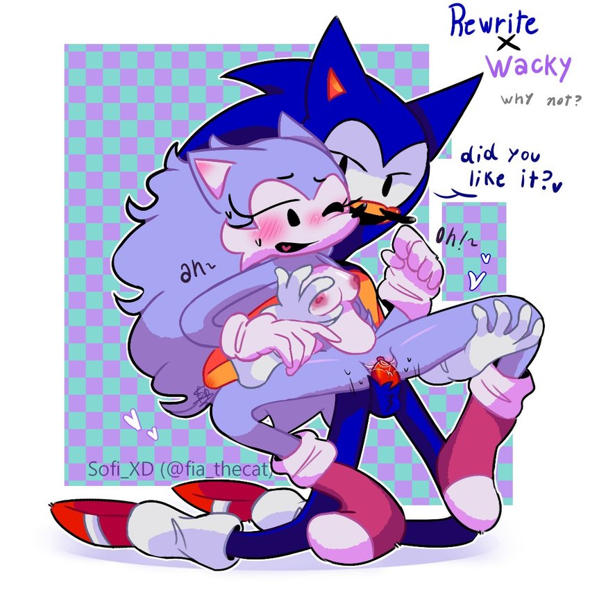 sonic and wacky the hedgehog (sonic the hedgehog (series) and etc) created by fia thecat and soft xd