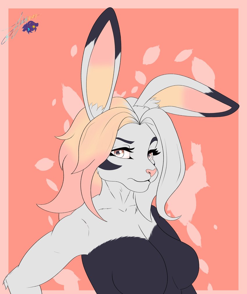 anthro black_body black_fur female fur orange_body orange_fur solo white_body white_fur apheront lagomorph leporid mammal rabbit absurd_res hi_res icon