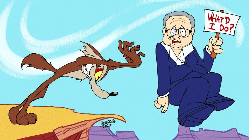 david zaslav and wile e. coyote (coyote vs. acme and etc) created by slamgrene