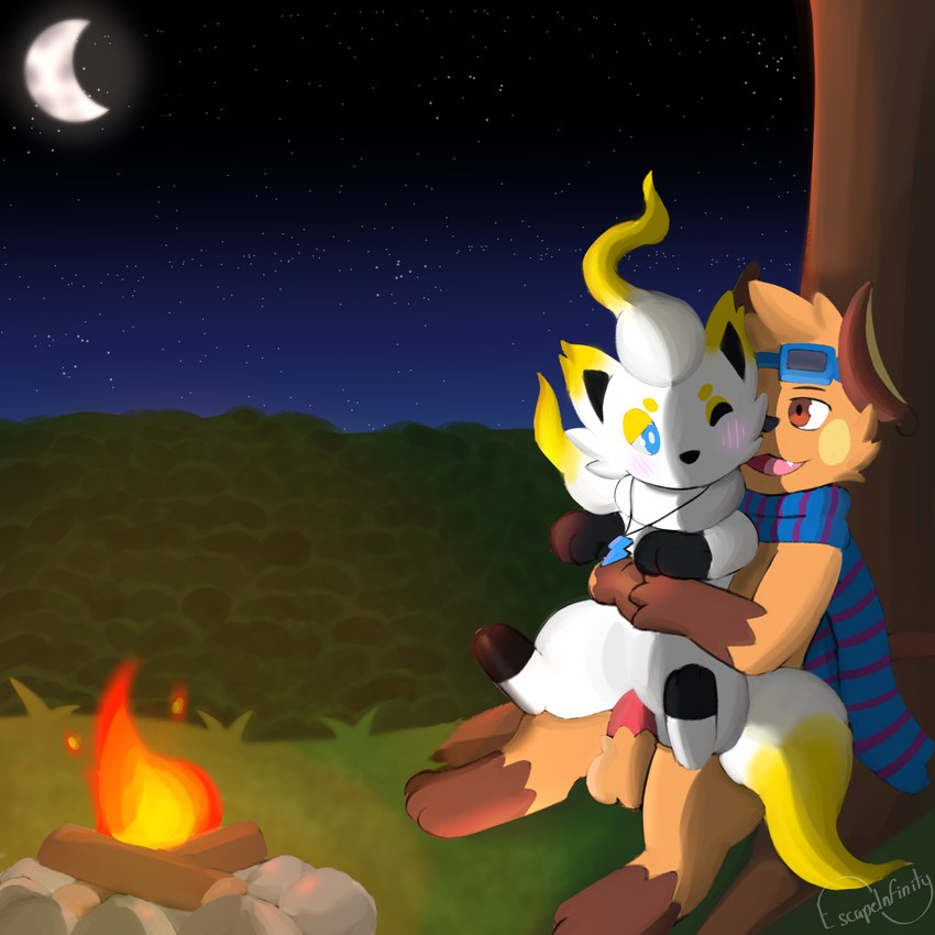 blue_eyes campfire clear_sky duo female female_penetrated feral fur jewelry male male/female necklace orange_body orange_fur penetration red_eyes size_difference sky white_body white_fur yellow_body yellow_fur escapeinfin8ty nintendo pokemon pokemon_legends_arceus fan_character sparkychu spirit_azure generation_1_pokemon generation_8_pokemon hisuian_form hisuian_zorua pokemon_(species) raichu regional_form_(pokemon) 1:1 hi_res