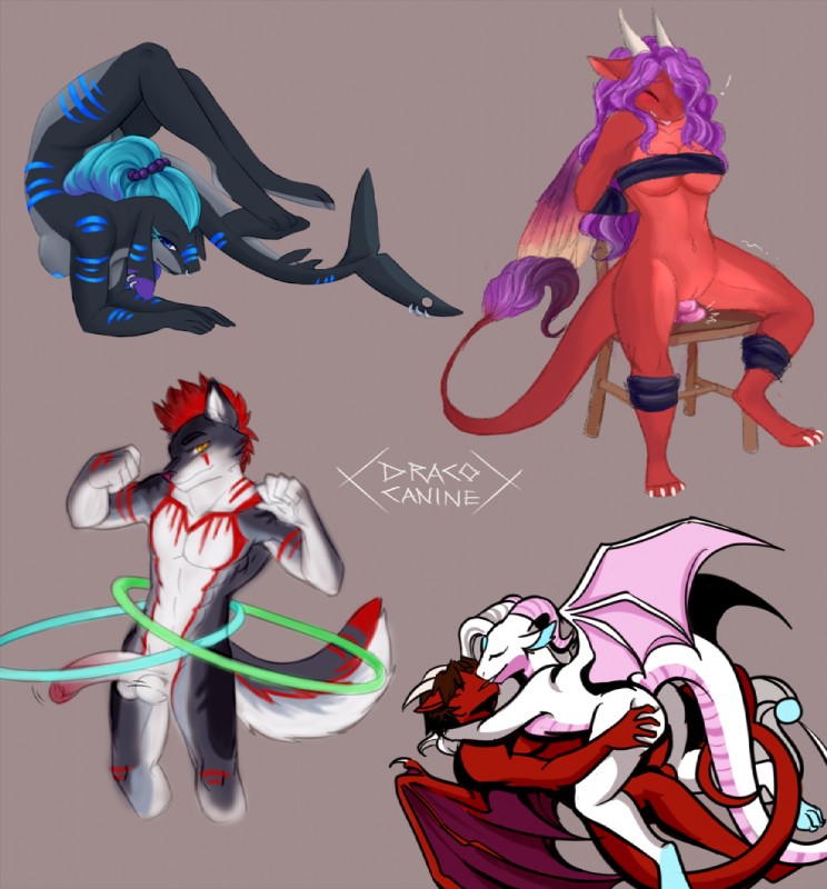 amarandith, finfoka starman, meeper, and pyron (mythology) created by draco-canine