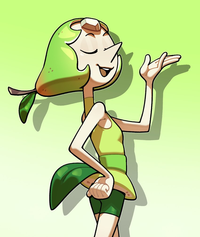 clothing eyes_closed female food food_hair fruit gradient_background leaf leaf_clothing open_mouth open_smile pear plant plant_hair pseudo_hair shirt simple_background smile solo toony topwear discount-supervillain cartoon_network steven_universe pearl_(steven_universe) elemental_creature elemental_humanoid flora_fauna food_creature food_humanoid fruit_humanoid humanoid living_fruit plant_humanoid green_theme hi_res