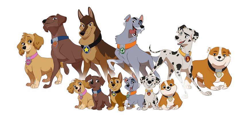 marshall, rubble, chase, rocky, skye, and etc (nickelodeon and etc) created by krossan (artist)