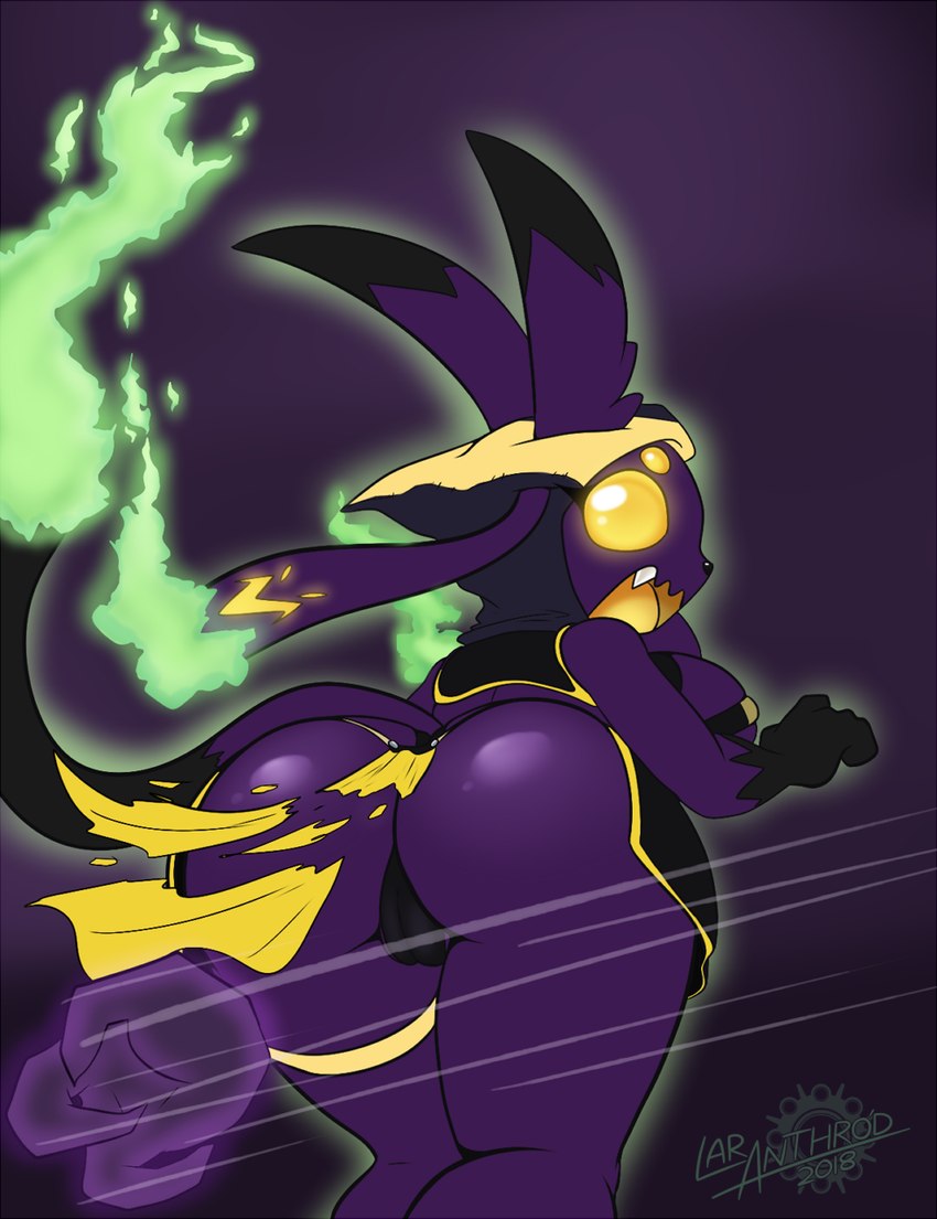 anthro big_butt breasts butt camel_toe clothing female fire genital_outline genitals looking_back motion_lines number open_mouth pokemorph purple_body pussy pussy_outline rear_view simple_background solo teeth text tongue torn_clothing latiar fakemon nintendo pokemon eeveelution haunteon pokemon_(species) 2018 artist_name english_text hi_res