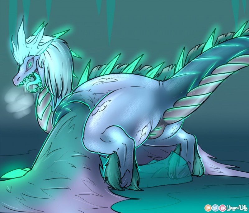 auroth the winter wyvern (european mythology and etc) created by wingedwilly