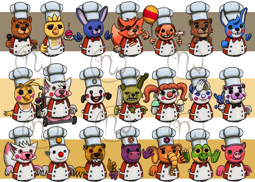 4_fingers 5_fingers adjusting_tie air_guitar anthro apron ascot balloon beak bib black_nose blue_body blue_fur blue_hair blue_nails bow_tie brown_body brown_fur brown_hair buckteeth button_(fastener) candle cheek_tuft chef_hat chef_uniform claws clothed clothing colored_nails damaged_clothing dessert disability ear_scar electronics eye_patch eyebrows eyelashes eyes_closed eyewear facial_markings facial_tuft fangs feathers female finger_claws fingers flower food fur gesture green_body green_eyes green_skin group hair hand_on_hip hand_puppet hands_together happy hat head_markings headgear headwear heterochromia holding_object holding_weapon hook hook_hand humanoid_pointy_ears ice_cream inflatable inner_ear_fluff knife lips logo long_ears male markings microphone multicolored_body multicolored_feathers multicolored_fur multicolored_tail nails notched_ear open_mouth orange_beak orange_body orange_flower orange_fur orange_skin pigtails plant plate pointy_ears poking poking_cheek proboscis_(anatomy) puppet purple_body purple_flower purple_fur purple_skin red_clothing red_hair red_lips red_shirt red_topwear scar shirt sign smile snout tail tan_body tan_skin teeth text text_on_clothing topwear trunk_(anatomy) tuft underbite vehicle wand waving weapon wheelchair whiskers white_apron white_body white_clothing white_fur white_skin yellow_body yellow_eyes yellow_feathers skywater five_nights_at_freddy's five_nights_at_freddy's_2 five_nights_at_freddy's_3 five_nights_at_freddy's_4 five_nights_at_freddy's_world freddy_fazbear's_pizzeria_simulator overcooked pizzeria_simulator scottgames sister_location balloon_boy_(fnaf) ballora_(fnafsl) bonnie_(fnaf) chica_(fnaf) circus_baby_(fnaf) cupcake_(fnaf) ennard_(fnafsl) foxy_(fnaf) freddy_(fnaf) funtime_foxy_(fnaf) funtime_freddy_(fnafsl) happy_frog_(fnaf) mangle_(fnaf) marionette_(fnaf) mr._hippo_(fnaf) nightmare_fredbear_(fnaf) orville_elephant_(fnaf) pigpatch_(fnaf) springtrap_(fnaf) toy_bonnie_(fnaf) toy_chica_(fnaf) toy_freddy_(fnaf) amphibian animate_inanimate avian bear bird canid canine chicken common_hippopotamus domestic_pig elephant elephantid elf fox frog galliform gallus_(genus) hippopotamid human humanoid lagomorph leporid mammal phasianid proboscidean rabbit suid suina sus_(pig) ursine 2020 artist_logo crossover digital_drawing_(artwork) digital_media_(artwork) hi_res