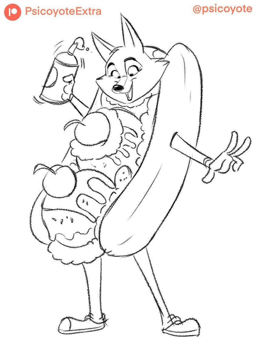 anthro banana banana_costume banana_split banana_split_costume clothing costume cream_(food) dessert female food food_costume fruit fruit_costume ice ice_cream ice_cream_costume plant solo split psicoyote illumination_entertainment sing_(movie) porsha_crystal canid canine canis mammal wolf hi_res