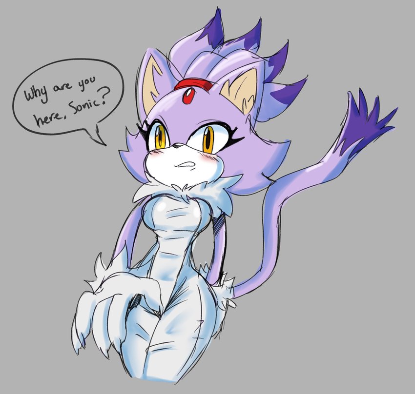 anthro blush breasts claws female looking_at_viewer solo teeth solratic sega sonic_the_hedgehog_(series) blaze_the_cat domestic_cat felid feline felis mammal hi_res