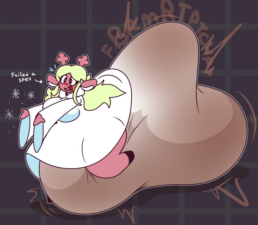anthro antlers big_breasts big_diaper blonde_hair blush breasts buckteeth clothing diaper eyelashes fail feces female glowing glowing_nose hair heart_eyes heart_symbol hooves horn long_hair magic magic_user onomatopoeia pooping raised_leg robe soiled_diaper soiling soiling_diaper solo sound_effects surprised_expression teeth text thick_thighs unclean_diaper used_diaper dummydoodles deltarune undertale_(series) noelle_holiday deer mammal new_world_deer reindeer 2025 hi_res