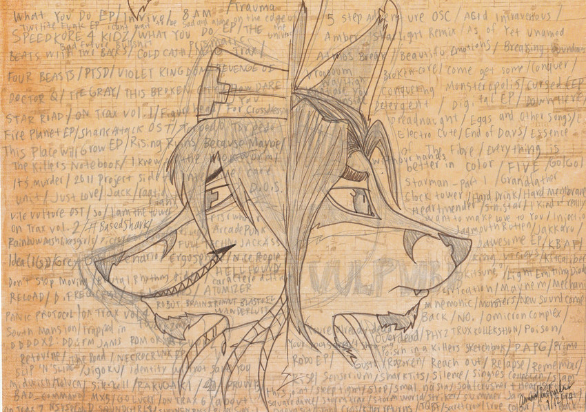 anthro beard clothing cross duo ear_tuft facial_hair goatee hat headgear headwear male markings nurse_clothing nurse_hat nurse_headwear pseudo_hair smile teeth tentacle_hair tentacles text tuft whisker_markings leonidasdraconic lapfox_trax renard_queenston canid canine fox hybrid mammal procyonid raccoon 2014 english_text graphite_(artwork) headshot_portrait hi_res line_art monochrome portrait signature sketch traditional_media_(artwork)