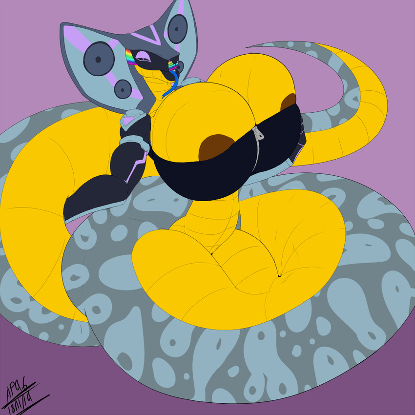 anthro apode big_breasts breasts clothed clothing cybernetics female huge_breasts legless machine rumpy_apode serpentine solo wide_hips pillowymounds rhythmicslither cadenza_vivace cobra cyborg draconcopode humanoid naga reptile scalie snake 1:1